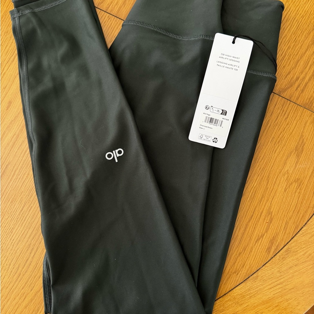 ALO Yoga Charcoal Green Leggings